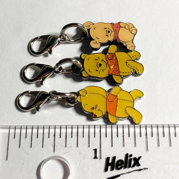 Vintage Disney Winnie The Pooh Piglet Lot of 6 Clip On Charms Purse Zipper Pull - Picture 11 of 11